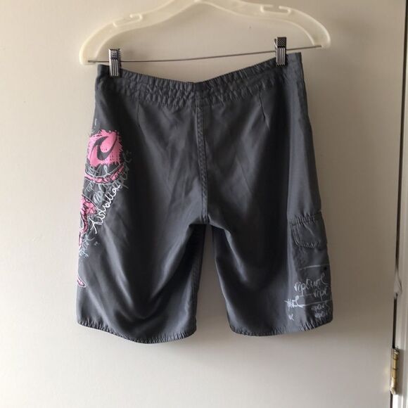 Rip Curl Board Shorts Size S GUC Gray/ pink - Picture 2 of 6